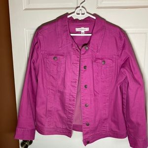 Croft & Barrow pink denim stretch jacket